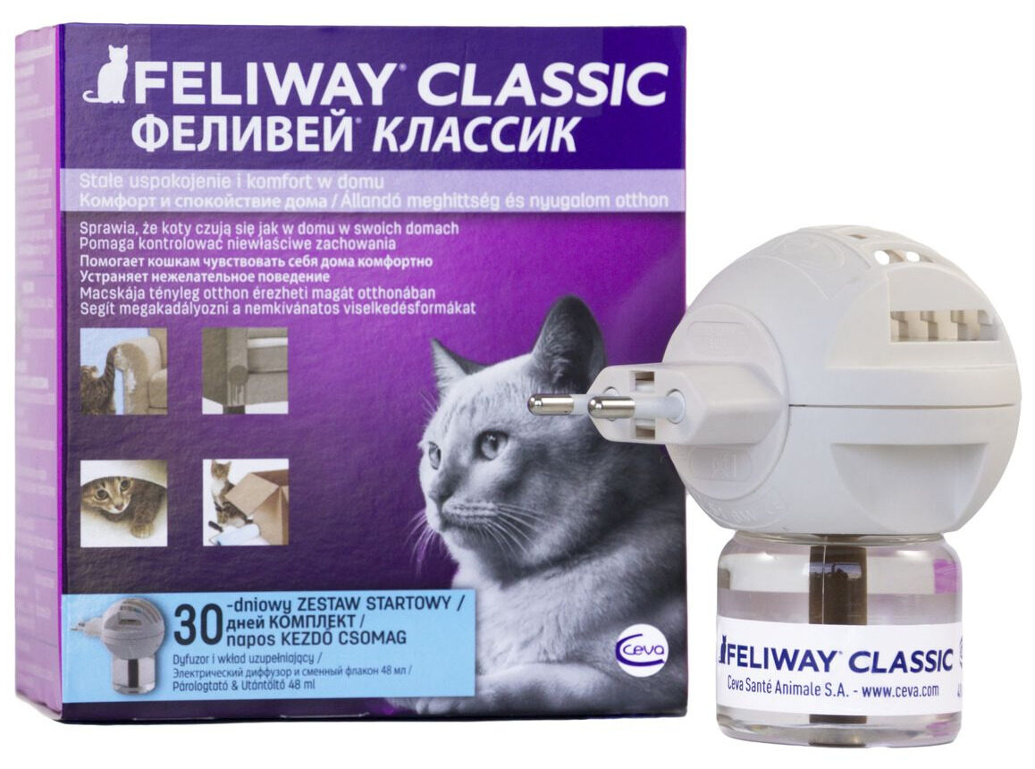 Феливей (Ceva FELIWAY) Классик - Феромон для кошек (сменный блок 48 мл и диффузор)