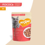 Изображение товара Влажный корм Мнямс Кусочки в соусе с лососем для стерилизованных кошек 85г