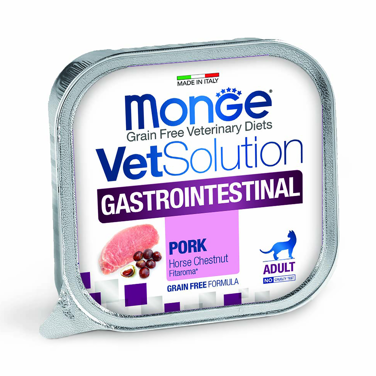 Изображение товара Диетический корм Monge VetSolution Cat Gastrointestinal гастро интестинал для кошек при заболеваниях ЖКТ 100 г