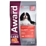Изображение товара Сухой корм AWARD SPECIAL CARE Sensitive Skin&Coat для взрослых собак всех пород для здоровой кожи и шерсти со свежим лососем 2кг