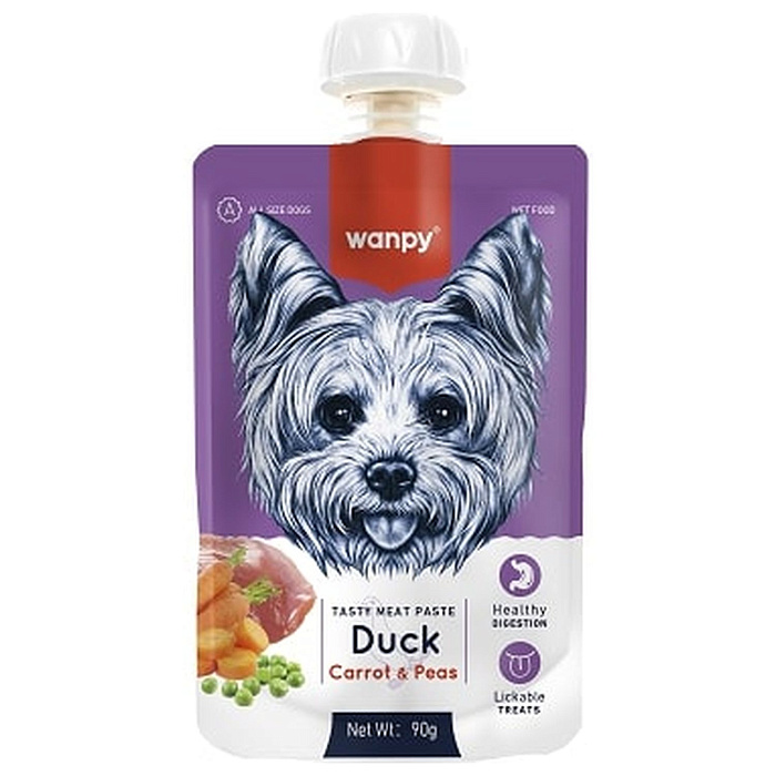 Изображение товара Wanpy Dog Лакомство для собак Мясное пюре из утки 90 г