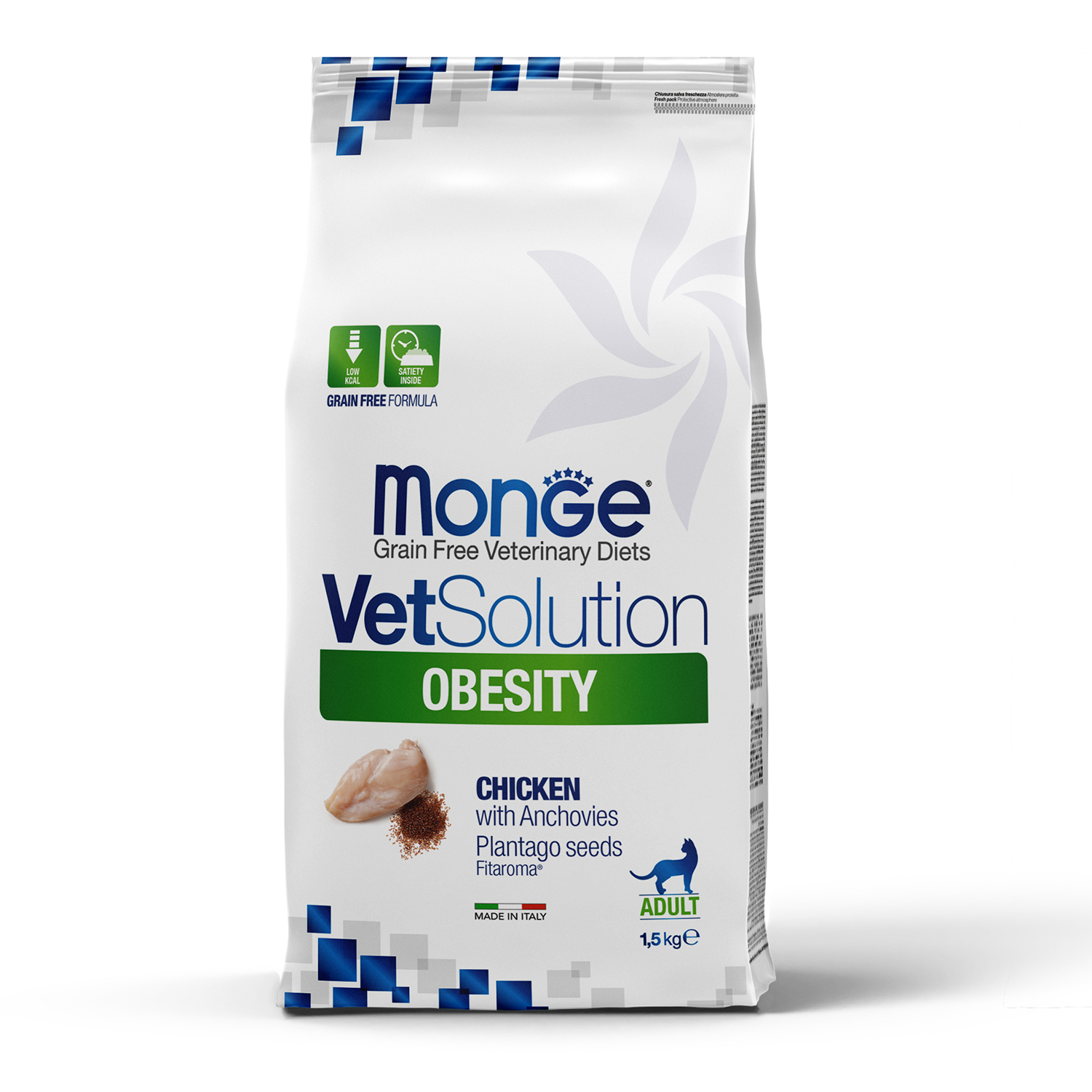 Изображение товара Диетический корм Monge VetSolution Cat Obesity Обесити для кошек при избыточном весе 1,5 кг