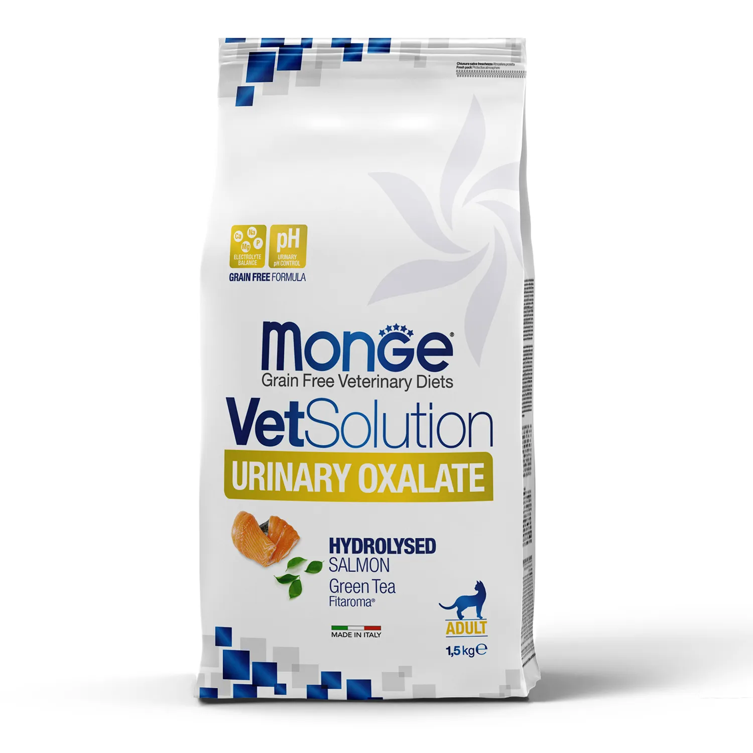 Изображение товара Диетический корм Monge VetSolution Cat Urinary Oxalate Уринари Оксалат для кошек при заболеваниях мочеполовой системы и оксалатном течении МКБ 1,5 к