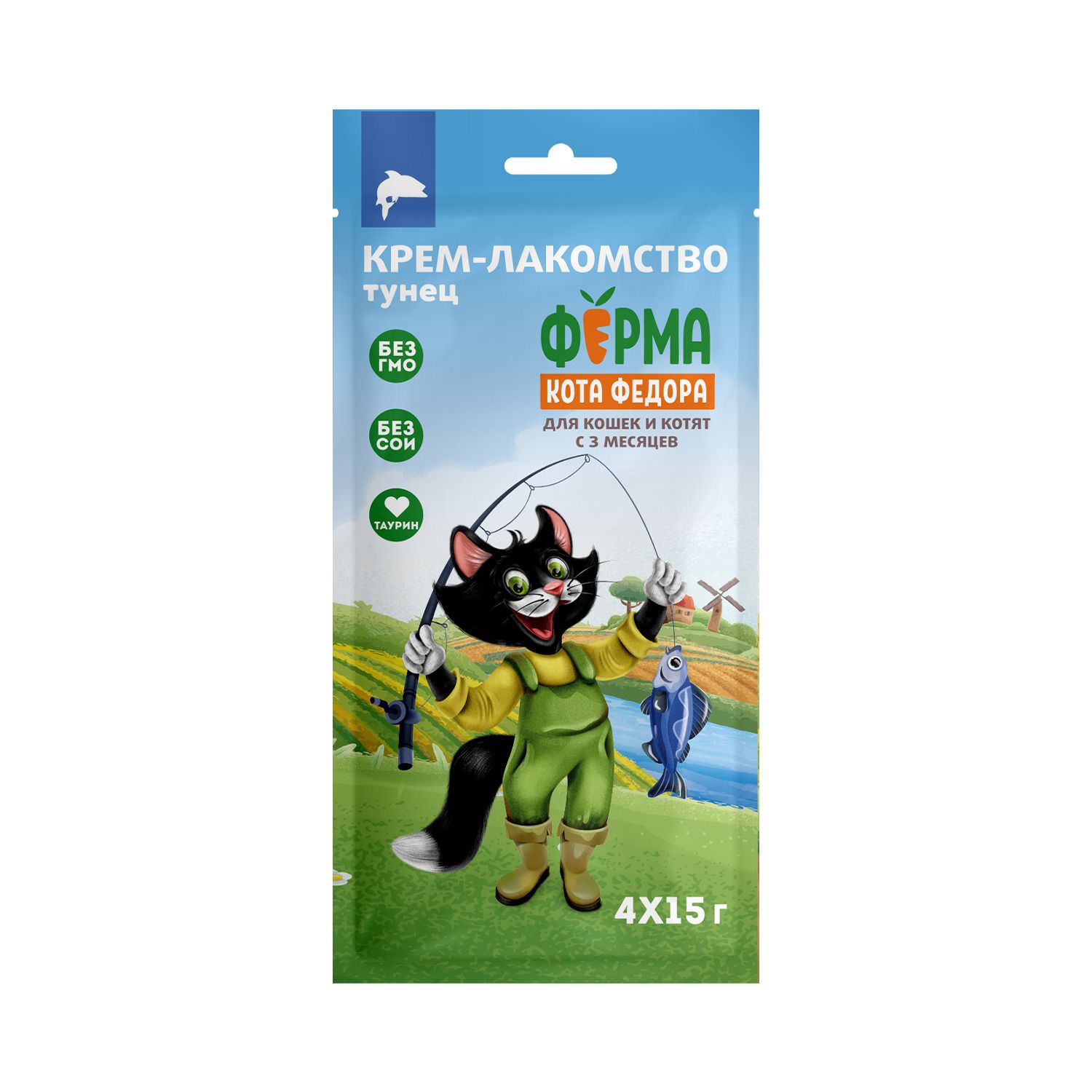 Изображение товара Крем-лакомство Ферма кота Федора для кошек и котят из тунца 4 шт х 15 г