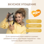 Изображение товара Лакомство Мнямс «Здоровая кожа и шерсть» хрустящие подушечки для кошек с птицей 60 г.