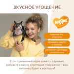 Изображение товара Лакомство Мнямс «Здоровье и активность» хрустящие подушечки для кошек с курицей 60 г.