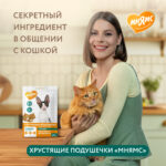 Изображение товара Лакомство Мнямс «Здоровье и активность» хрустящие подушечки для кошек с курицей 60 г.