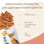 Изображение товара Лакомство Мнямс «Здоровье и красота» хрустящие подушечки для кошек с лососем 60 г.
