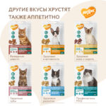 Изображение товара Лакомство Мнямс «Здоровье и красота» хрустящие подушечки для кошек с лососем 60 г.