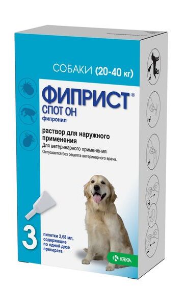 ФИПРИСТ Спот он д/с 20-40 кг, пип.№3 2,68 мл