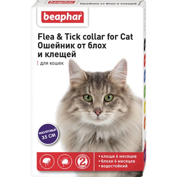 Изображение товара БЕАФАР Ошейник от блох для кошек фиолетовый 35см