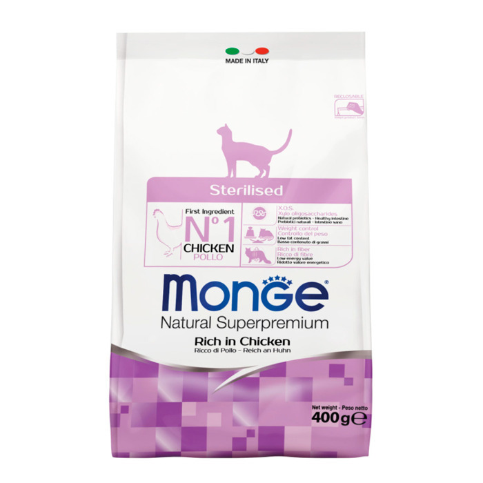 Изображение товара Cухой корм Monge Cat Daily Line Sterilised для стерилизованных кошек, из курицы 400 г