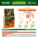 Изображение товара Сухой корм Monge Dog BWild GRAIN FREE, для взрослых собак, беззерновой, утка с картофелем 2,5 кг