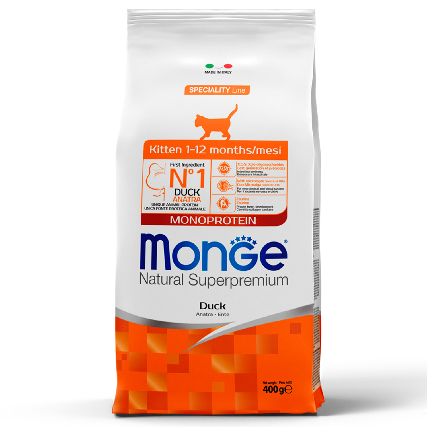 Изображение товара Сухой корм Monge Cat Speciality Line Monoprotein для котят и беременных кошек, из утки 400 г
