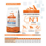 Изображение товара Сухой корм Monge Dog Speciality Line Monoprotein для взрослых собак всех пород, из утки с рисом и картофелем 2,5 кг