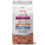 Изображение товара Сухой корм Monge Dog Speciality Line Monoprotein Extra Small для взрослых собак миниатюрных пород, с лососем и рисом 2,5 кг