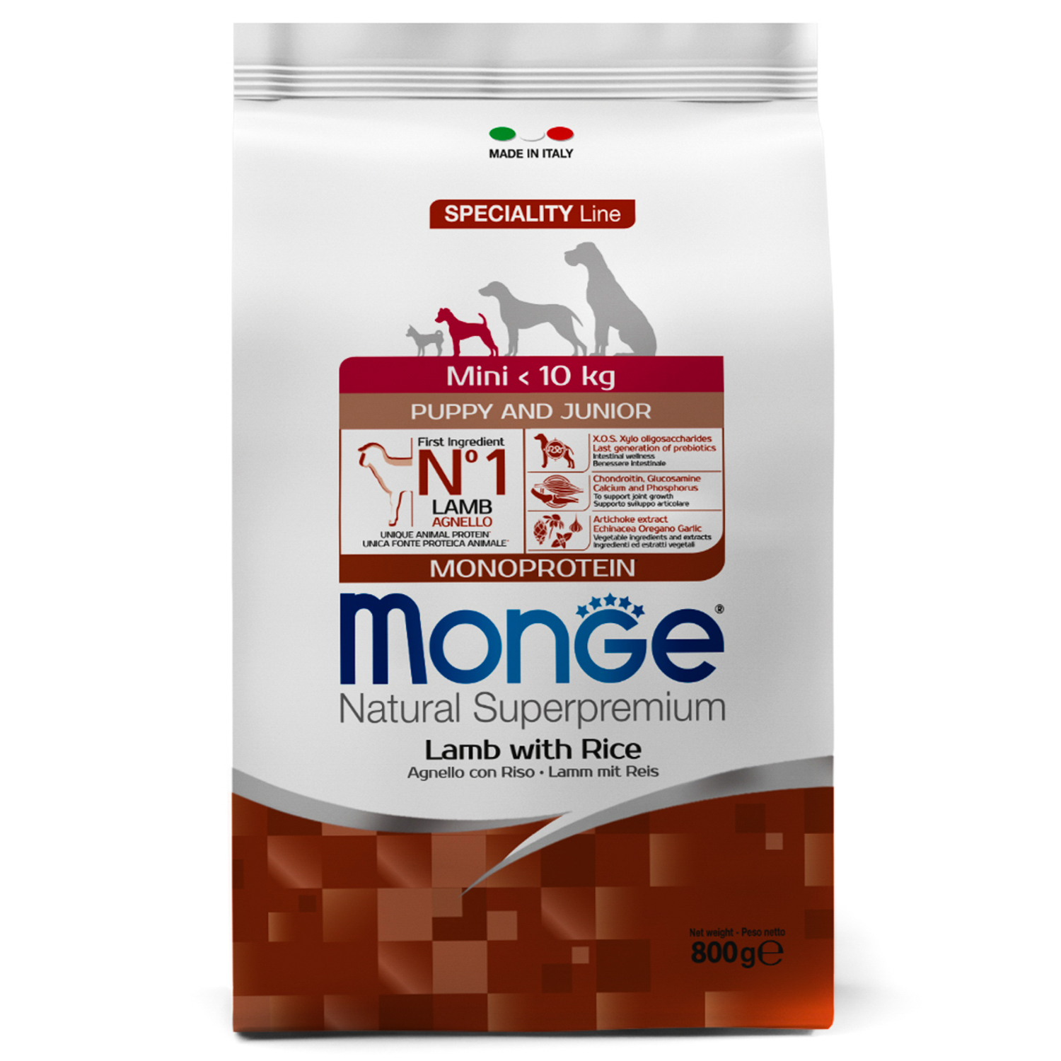 Изображение товара Сухой корм Monge Dog Speciality Line Monoprotein Mini для щенков мелких пород, из ягненка с рисом 800 г