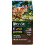 Изображение товара Сухой корм Monge Cat BWild GRAIN FREE для котят и крупных кошек, беззерновой, из мяса буйвола, 1,5 кг