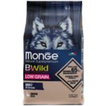 Изображение товара Сухой корм Monge Dog BWild LOW GRAIN, для взрослых собак, низкозерновой, из мяса гуся 2,5 кг