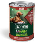 Изображение товара Влажный корм Monge Dog BWild GRAIN FREE для взрослых собак, беззерновой, из ягненка с тыквой и кабачками, консервы 400 г