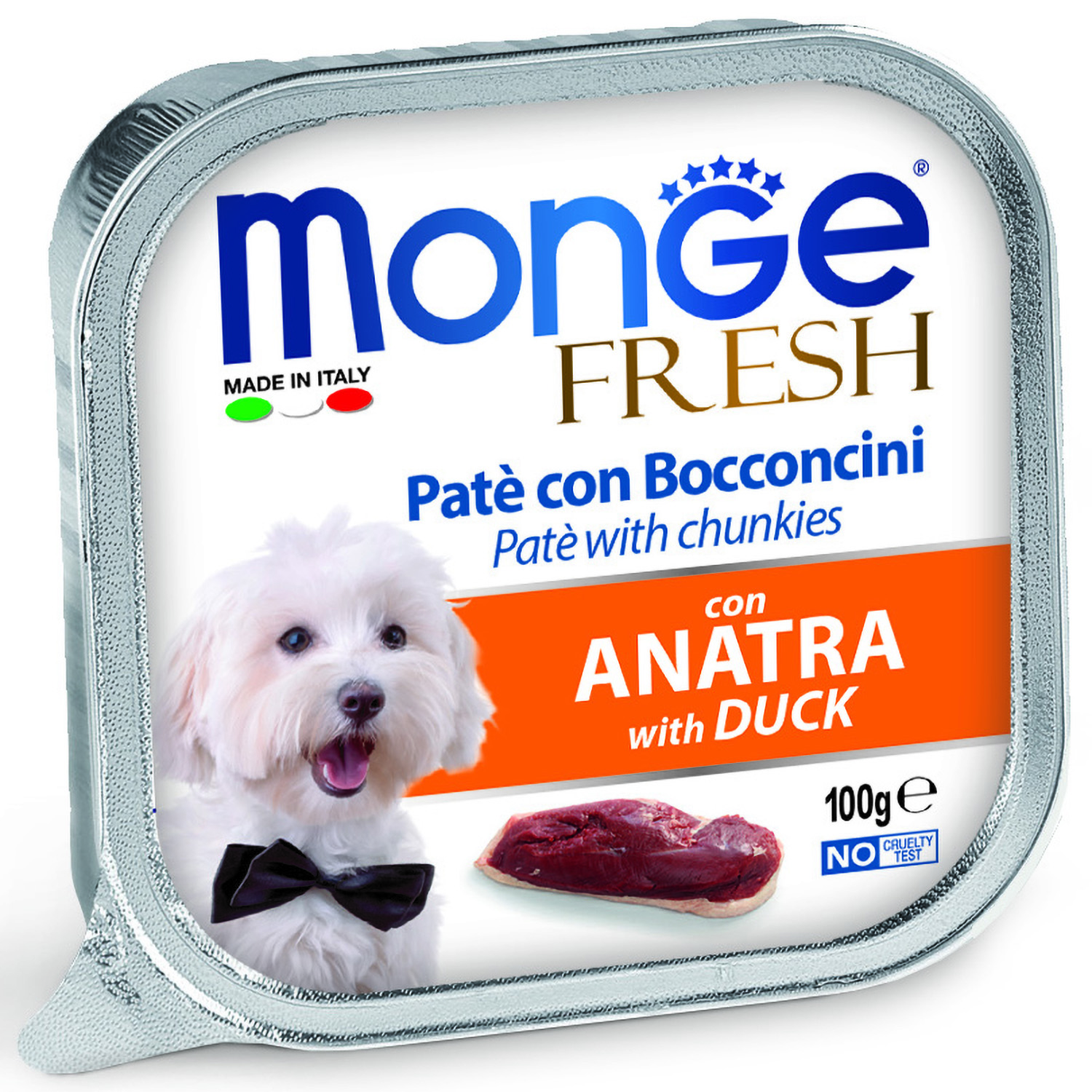 Изображение товара Влажный корм Monge Dog Fresh для собак, с уткой, консервы 100 г