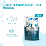 Изображение товара Влажный корм Monge Cat Grill для стерилизованных кошек, с форелью, паучи 85 г