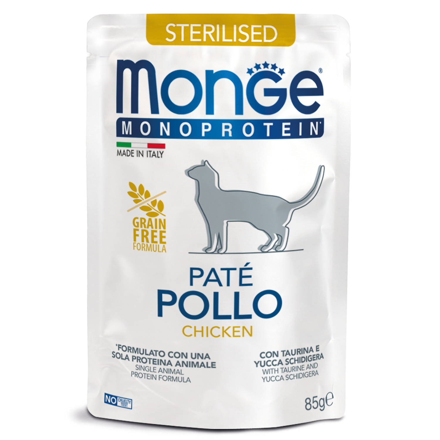 Изображение товара Влажный корм Monge Cat Monoprotein для стерилизованных кошек, из курицы, паучи 85 г