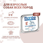 Изображение товара Влажный корм Monge Dog Monoprotein для собак, паштет из ягненка, консервы 150 г