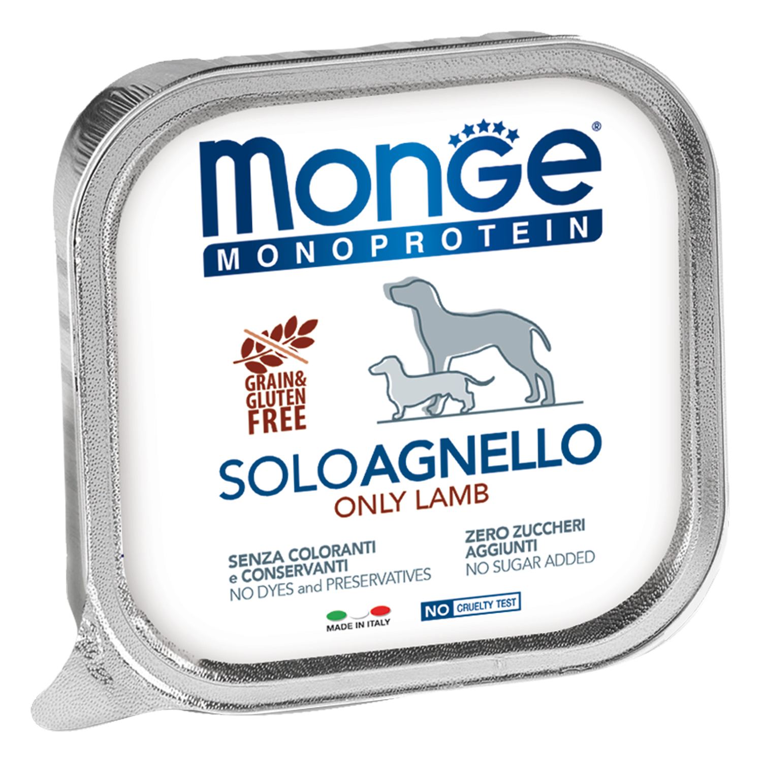 Изображение товара Влажный корм Monge Dog Monoprotein для собак, паштет из ягненка, консервы 150 г