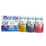 Изображение товара Влажный корм Monge Cat Grill для стерилизованных кошек с кроликом, с ягненком,бокс с паучами12 шт х 85 г