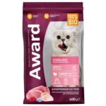 Изображение товара Сухой корм AWARD Sterilized для взрослых стерилизованных кошек с индейкой и курицей с добавлением клюквы и цикория 400г