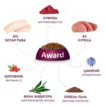 Сухой корм AWARD Sterilized для взрослых стерилизованных кошек с белой рыбой с добавлением семян льна, клюквы и цикория 400г