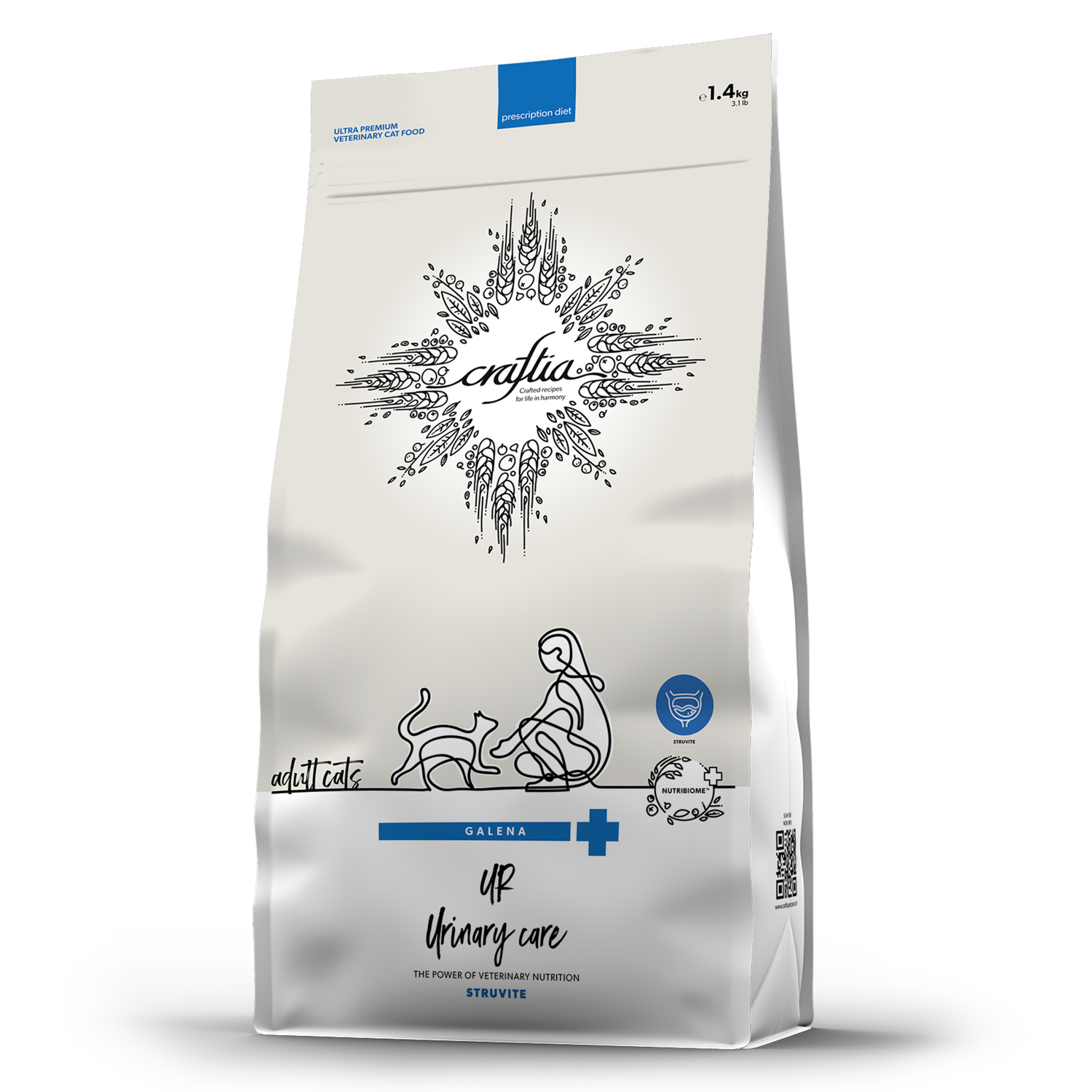 Изображение товара Сухой корм CRAFTIA GALENA CAT URINARY CARE Уринари для кошек для растворения струвитных камней 1.4 кг