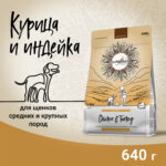 Изображение товара Сухой корм CRAFTIA NATURA для взрослых собак средних и крупных пород из курицы и индейки 640 г