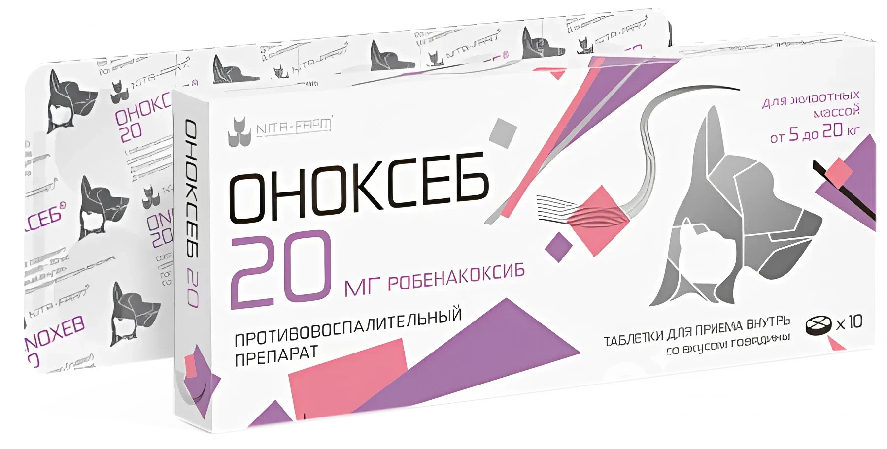 Оноксеб 20 мг, противовоспалительный препарат, 10 таблеток, дженерик Онсиора, Нита-Фарм