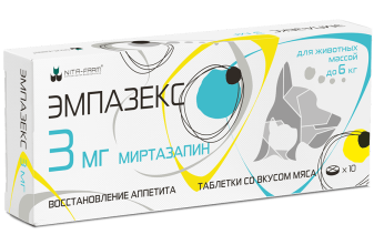 Эмпазекс 3 мг, препарат для стимуляции аппетита, 10 таблеток, Нита-Фарм