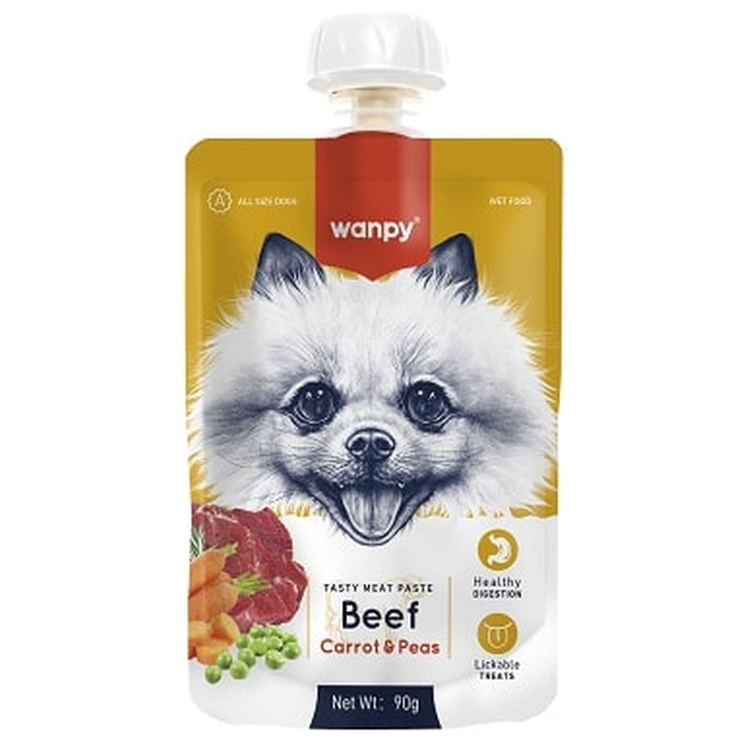 Изображение товара Wanpy Dog Лакомство для собак Мясное пюре из говядины 90 г