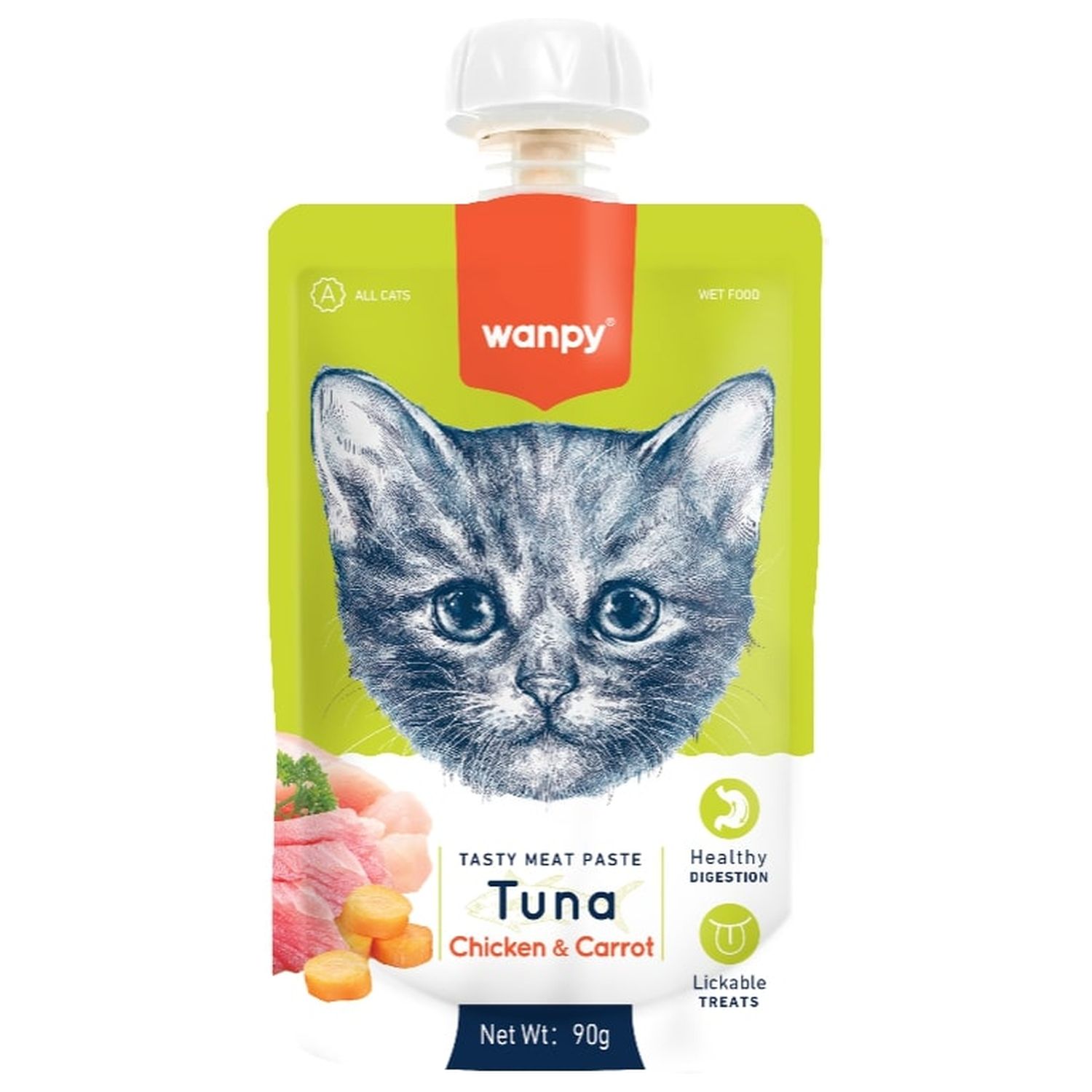 Изображение товара Wanpy Cat Лакомство для кошек Мясное пюре из тунца 90 г