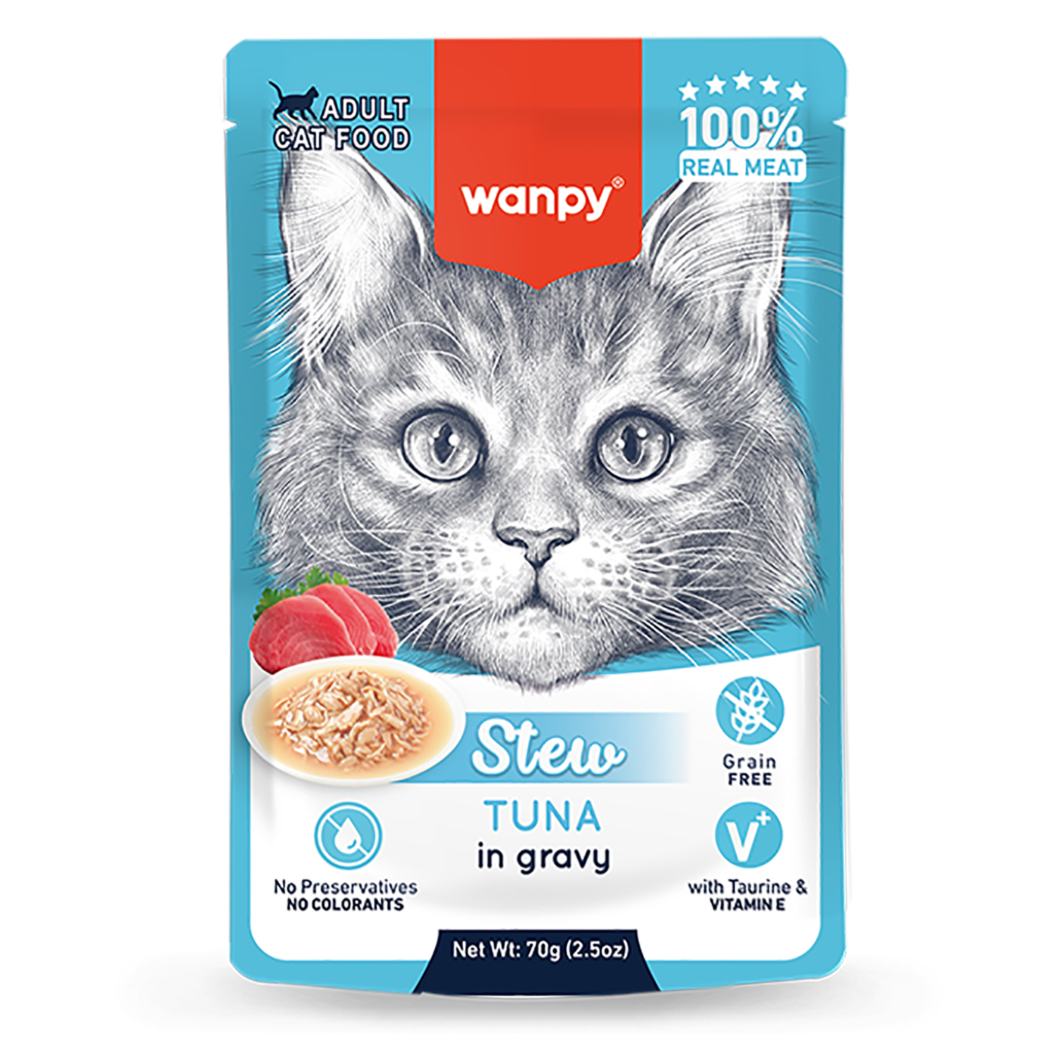 Изображение товара Wanpy Cat Пауч для кошек тунец в собственному соку, 70 г