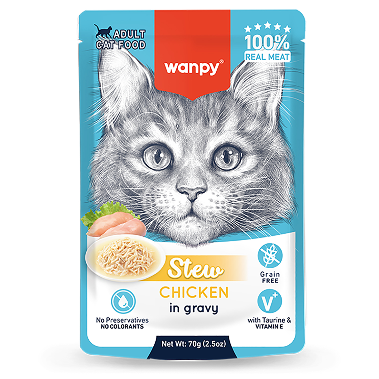 Изображение товара Wanpy Cat Пауч для кошек курица в собственному соку, 70 г