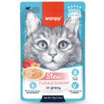 Изображение товара Wanpy Cat Пауч для кошек тунец и креветки в собственному соку, 70 г
