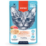 Изображение товара Wanpy Cat Пауч для котят нежное рагу из лосося и тунца, 70 г