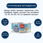 Изображение товара Wanpy Cat Консервы для кошек «Кусочки курицы и краб» 95 г